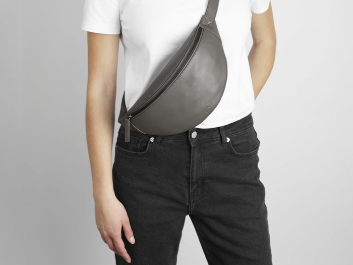 Markberg, Maldivia, Bumbag, Grey Taupe, Læder, H:14 x D:8 x L:32 cm