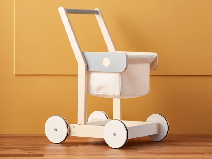Kids Concept, Trolley, Grå, Natur, Poppeltræ, MDF, Bomuld,  L:36 x B:29,7 x H:51 cm