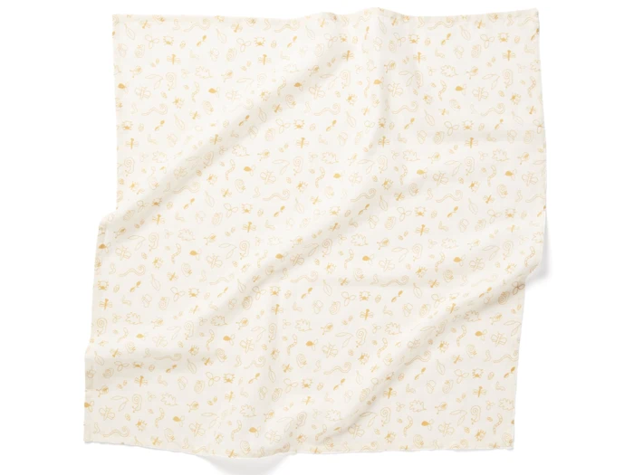 Kids Concept, Muslin, Stofble, Blå, Gul, Råhvid, 100% Økologisk bomuld, L:70 x B:70 cm