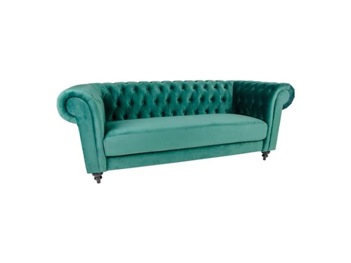 Super fed retro sofa betrukket med tidens hotteste betræk - Velour!