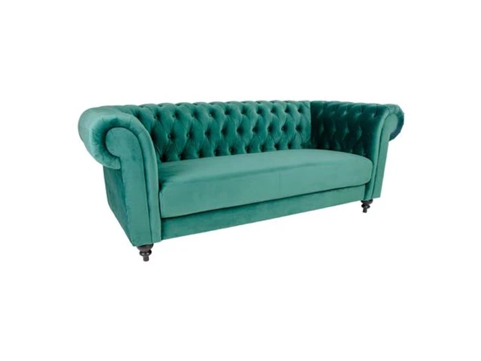 Super fed retro sofa betrukket med tidens hotteste betræk - Velour!