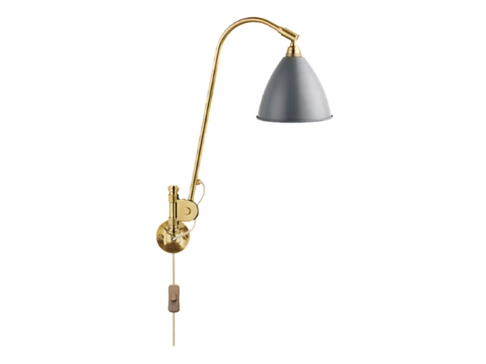 GUBI Bestlite BL6 væglampe grå/messing fra Lampeshop.dk