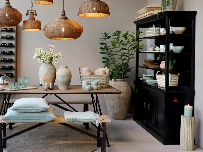 Chic Antique, Kurve, Creme, Verte, Søgræs, Majsreb, Sæt af 3 stk. H19/L32/B22 cm, H21/L40/B27 cm