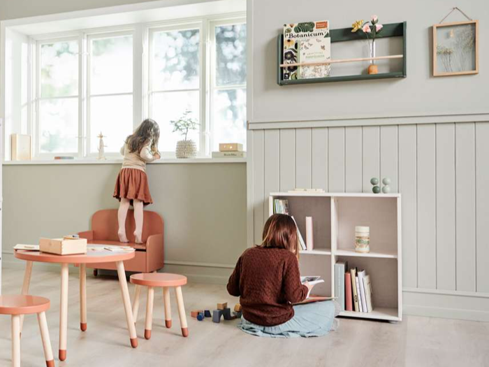 FLEXA, Romie, Bogkasse, 4 rum, Hvid, Natur, MDF, B:72 x H:74,5 x Dyb:35,2 cm