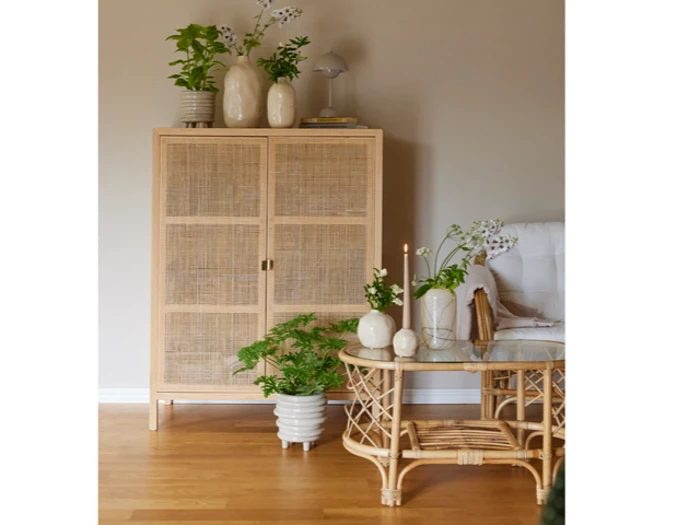 EDELWEISS, CARAMELA, Vase, Beige, Glas, Dia:13 x H:20,5 cm