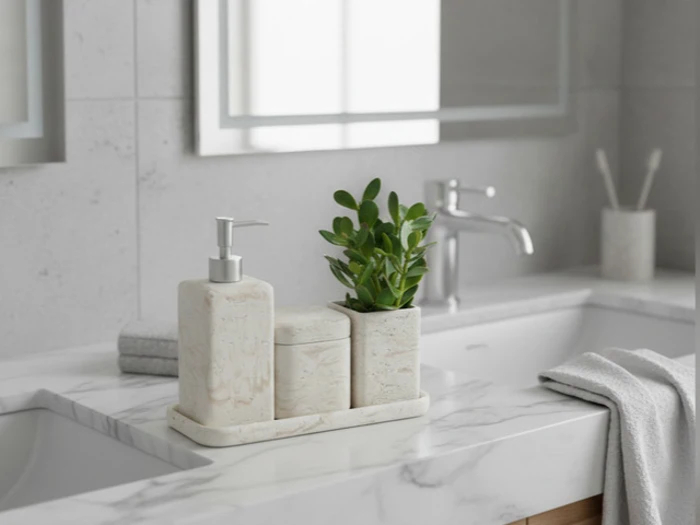 Holmen, Linus, Boks m. låg, Beige, Polyresin, L:9 x B:9 x H:10 cm