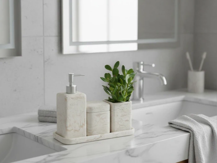 Holmen, Linus, Sæbedispenser, Beige, Polyresin, L:7,5 x B:7,5 x H:19,7 cm