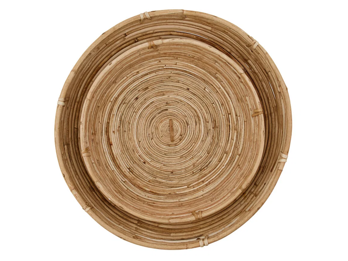 House Doctor, Chaka, Bakker, Natur, Rattan, Sæt af 2 stk., H:6,5xDia:32 cm x H:9,5xDia:40 cm