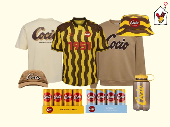 Cocio pakke merch + drikkelse