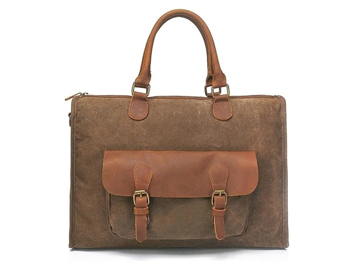 Lærred business dokumentmappe/laptop/kontor taske no.2167