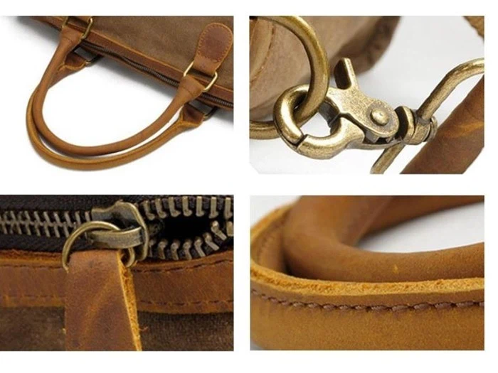 Lærred business dokumentmappe/laptop/kontor taske no.2167