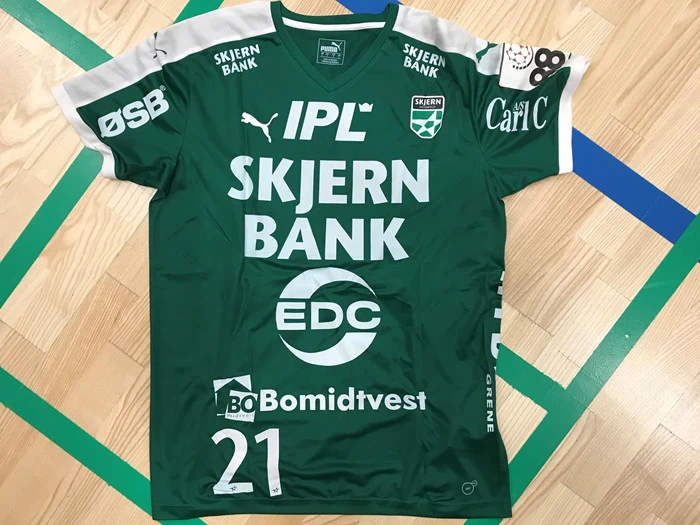 #21 René Rasmussens match-worn hjemmebanetrøje i str. L (Hjemmebane - liga)