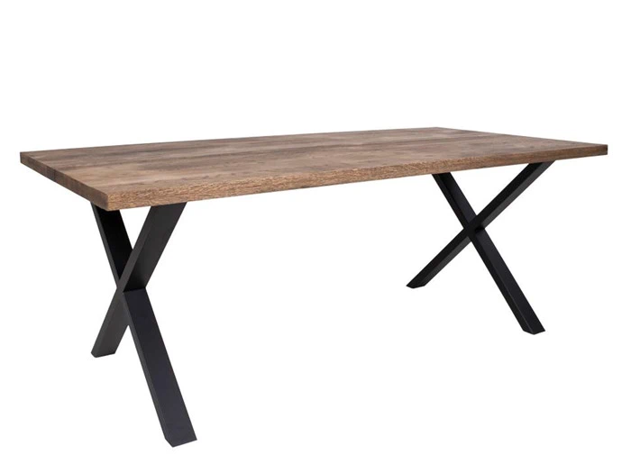 Plankebord i smoked eg - 200x95 cm & 6 flotte spisebordstole