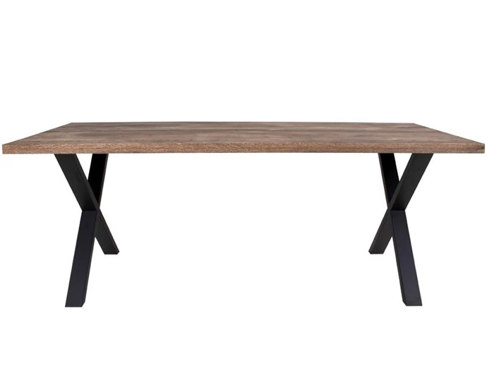 Plankebord i smoked eg - 200x95 cm & 6 flotte spisebordstole