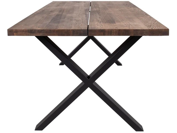 Plankebord i smoked eg - 200x95 cm & 6 flotte spisebordstole