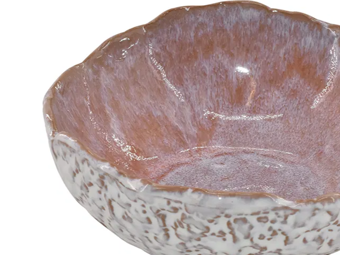 La Vida, Skål, Rosa, Hvid, Keramik, H:6 x Dia:14 cm