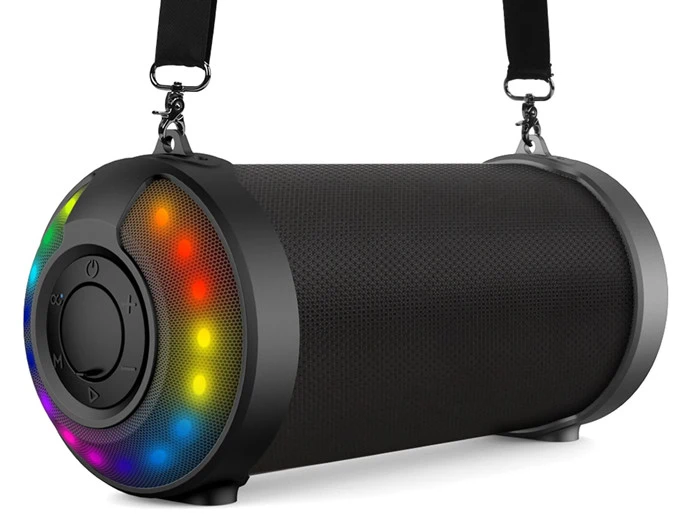 Bluetooth højttaler med indgang til USB og AUX samt indbygget lyseffekt