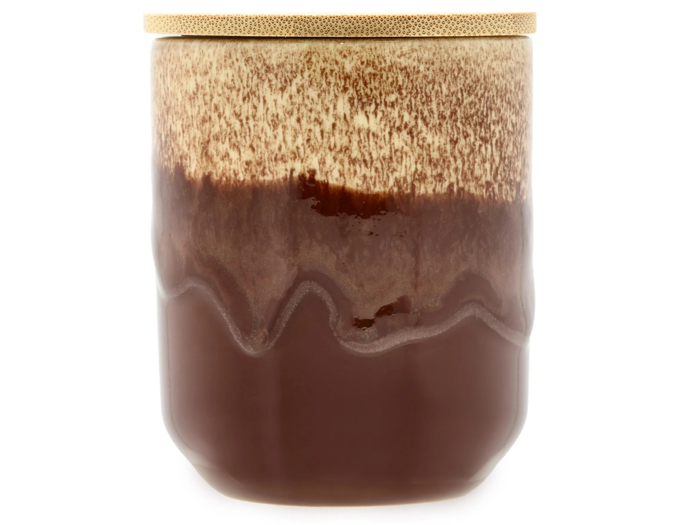 Villa Collection, Iris, Duftlys, Woody Eucalyptus, Brun, Creme, Keramik, Dia:8 x H:9,5 cm