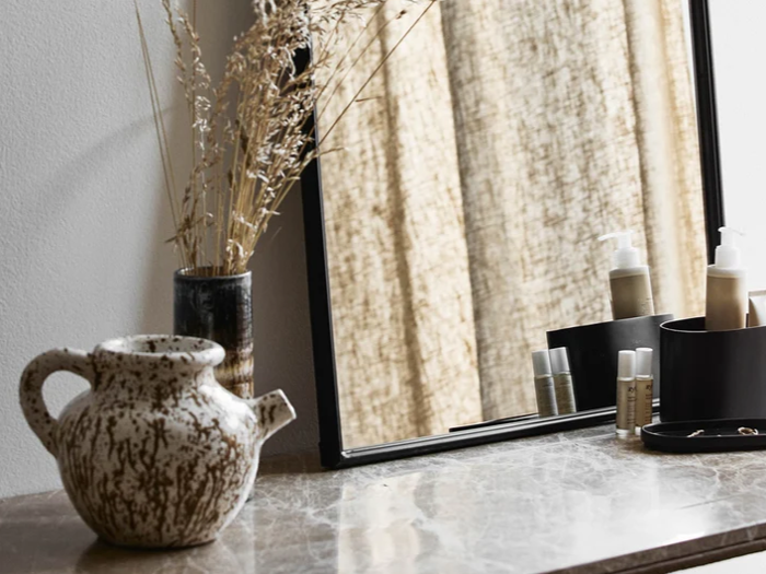 Nordal, Samos, Vase, Brun, Hvid, Terracotta, H:17,5 x Dia:20 cm