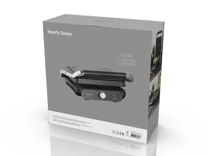 Nordic Sense, Paninigrill aft. plader, Sort, 2000 watt, L:28 x B:23 cm  