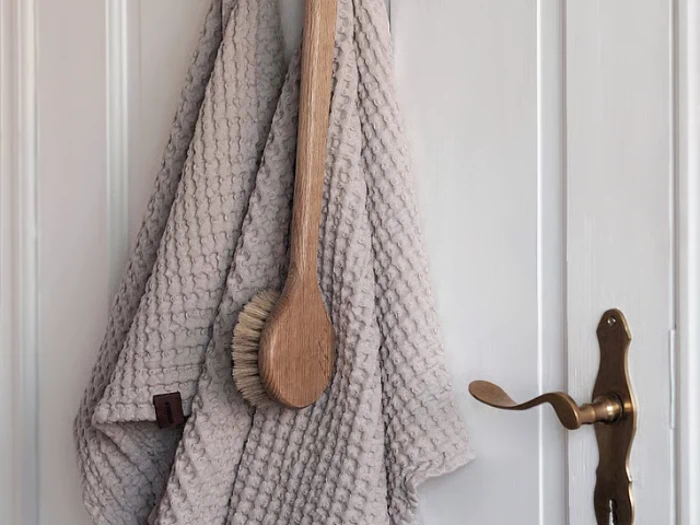 Humdakin Vaflet Håndklæde, Light Stone (lysegrå) - 55x80