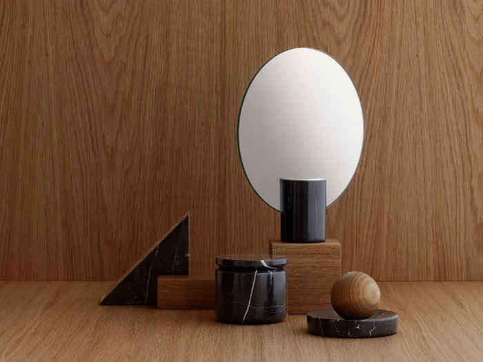 Blomus Pesa Marmor opbevaringsboks, sort - Ø9xH7,5