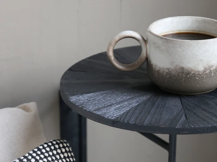 Chic Antique, Bord til væg, Kul, Jern, Grantræ, H:40,5 x Ø:30 cm