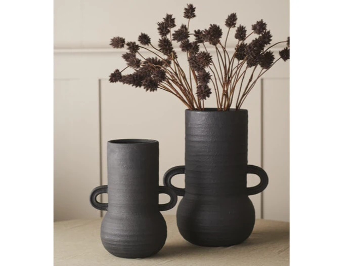 Holmen, Tino, Vase, Sort, Terrakotta, H:37,5 x B:22,5 x L:30 cm