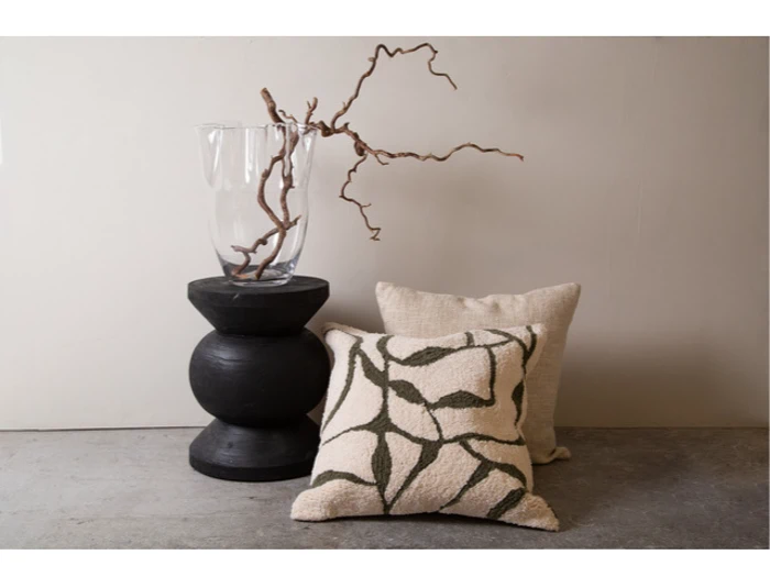 HOLMEN, Noas, Skammel, Sort, Paulowniatræ, Ø:32 x H:40 cm