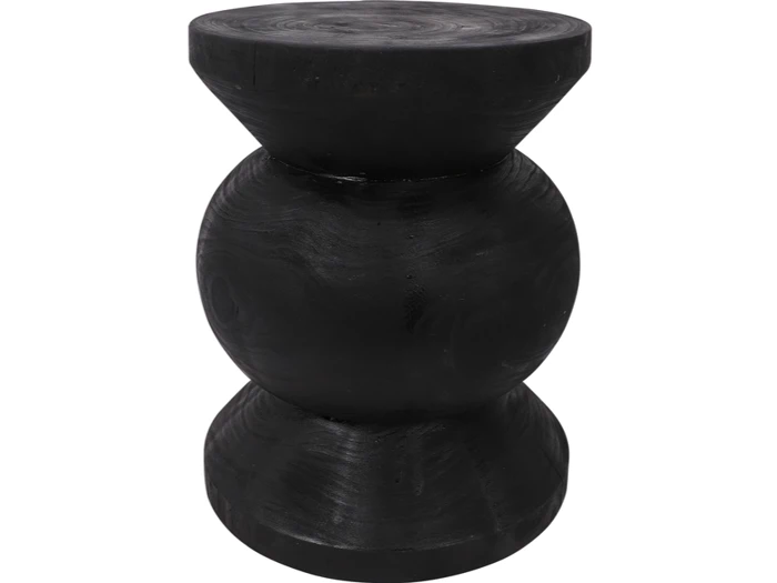 HOLMEN, Noas, Skammel, Sort, Paulowniatræ, Ø:32 x H:40 cm