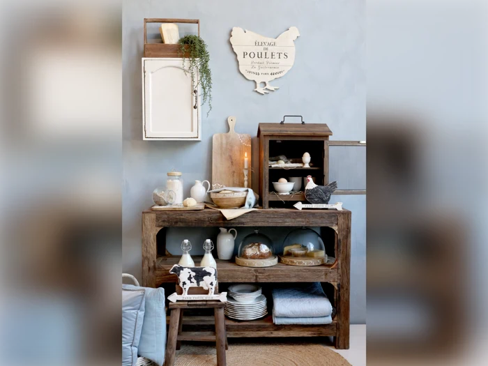 Chic Antique, Skab, m. 1 låge, Antique creme, Grantræ, MDF, Krydsfiner, L:35 x B:19,5 x H:50 cm