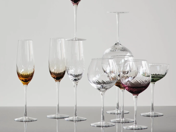 Nordal, GARO, Champagneglas, Klar, Glas, Pakke m. 4 stk., H:27,5 x Dia:7,7 cm