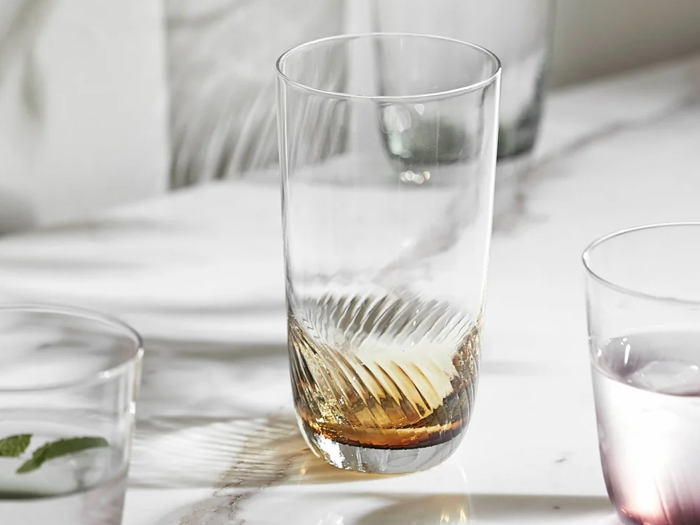 Nordal, GARO, Drikkeglas, Klar, Brun, Glas, Pakke m. 4 stk., H:15 x Dia:8 cm