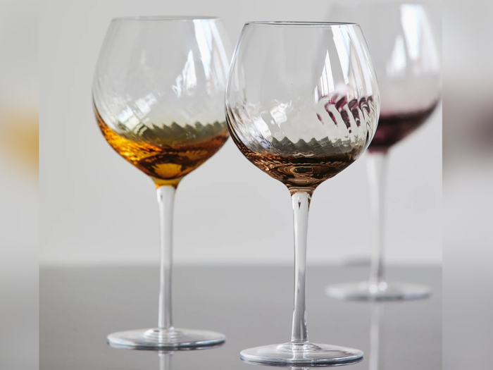 Nordal, GARO, Vinglas, Klar, Brun, Glas, Pakke m. 4 stk., H:23 x Dia:10 cm