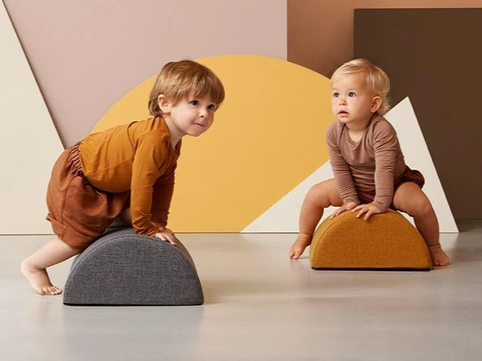 By KlipKlap Half Circle, Blue Grey - L36xW33xH17