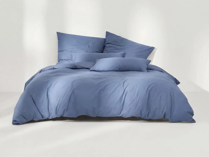 Sekan Studio, 2 Sæt, Percale, Sengesæt, Navy, 100% økologisk bomuld, B:140 x L:220 / B:60 x L:63 cm
