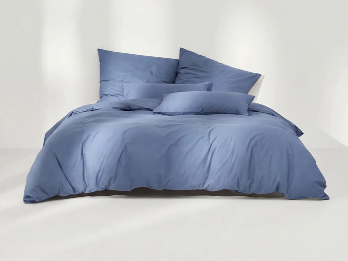 Sekan Studio, 2 Sæt, Percale, Sengesæt, Navy, 100% økologisk bomuld, B:140 x L:200 / B:60 x L:63 cm
