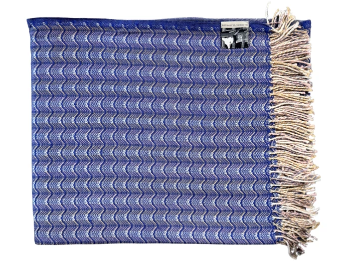 Silkeborg Uldspinderi, Martha 5108, Plaid, Blå, Lilla, 100% Uld, B:130 x L:190 cm