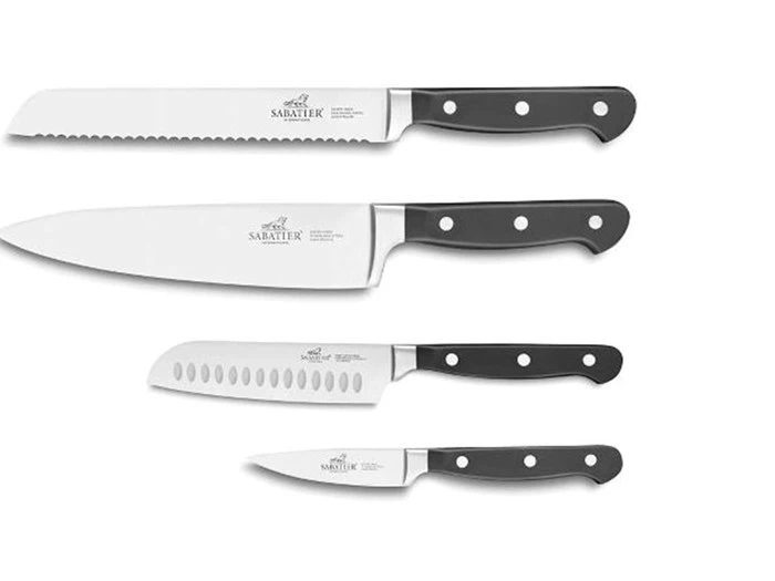 Sabatier Pluton Knivsæt 4 dele Stål/Sort 