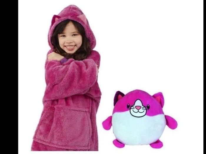 2-i-1 bamse hoodie - pink