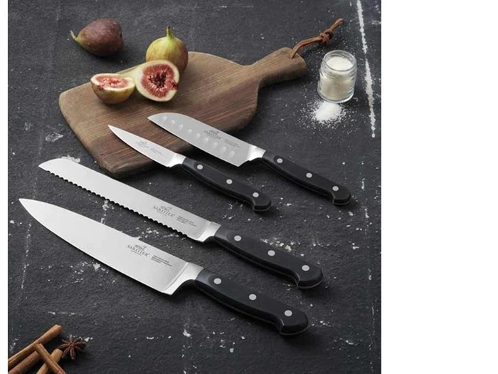 Sabatier Pluton Knivsæt 4 dele Stål/Sort 