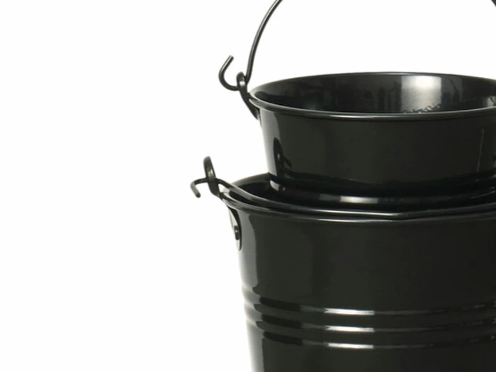 Lauvring, Alvin, Spande m. hank, Sort, Metal, Sæt af 2 stk., Dia:14,5xH:11 x Dia:17xH:14 cm