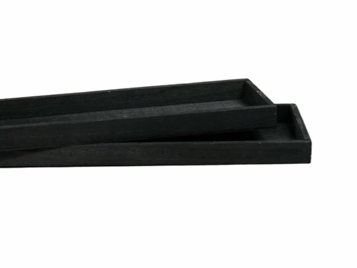 Lauvring, Casio, Bakker, Sort, Træ, Sæt af 2 stk., L:35xB:11xH:2,5 x L:45xB:14xH2,5 cm