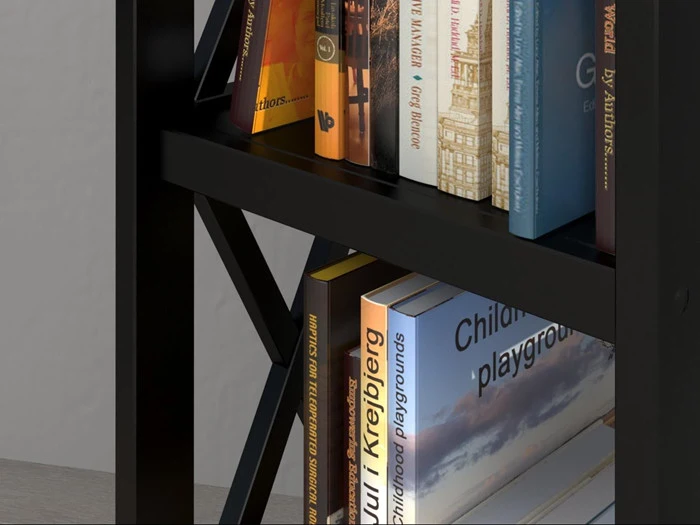 DANSK DESIGNET SMAL REOL MED 5 HYLDER I MASSIV EGETRÆ