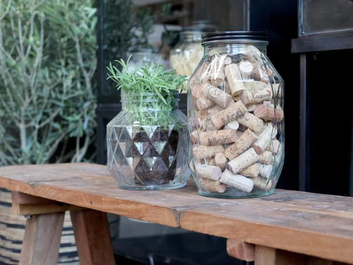 Chic Antique, Opbevaringsglas m. diamantudskæring, Klar, Glas, Jern, H:13,5 x Ø:16 cm