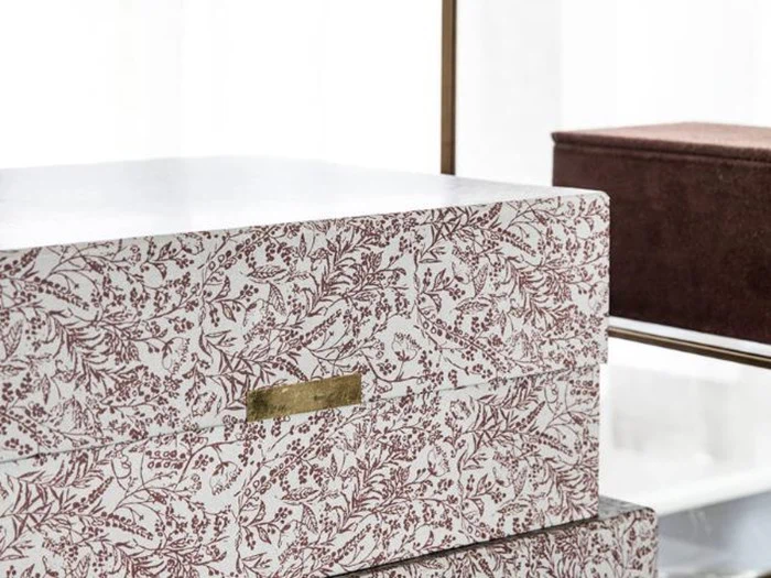 2 stk. Floral opbevaringskasser I grå fra House Doctor