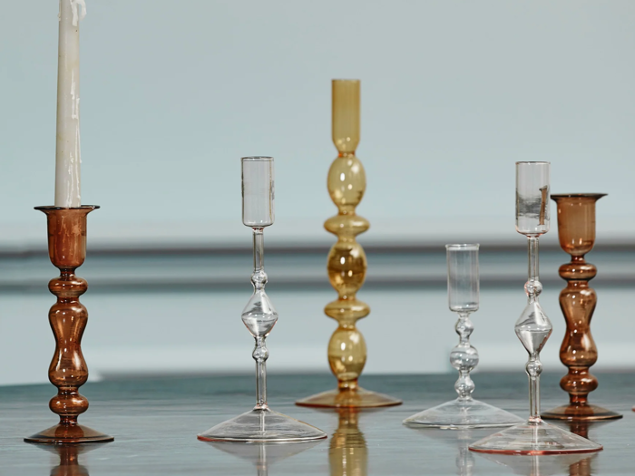 Nordal, Chiros, Lysestage, Klar, Glas, H:15 x Dia:10 cm