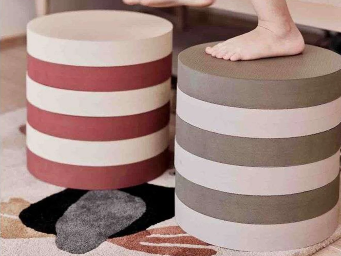 OYOY, Mini, Iro, Stabelbar Skammel, Grøn, Grå, 100% Eva Foam, Dia:28 x H:28 cm