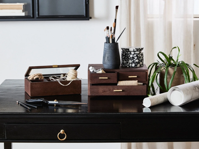 Nordal, PUYO, Opbevarings kasse med låg, Natur, Mangotræ, B:17,5 x L:26,5 x H:8,5 cm