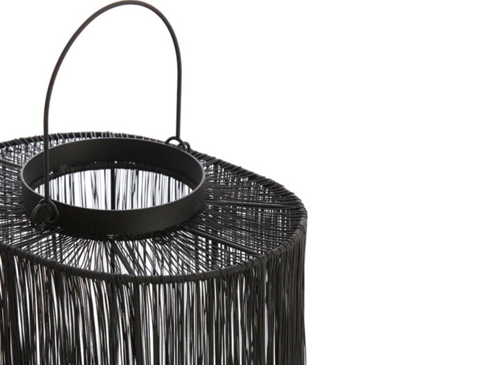 Light & Living, BANJO, Lanterne, Sort, Jern, L:28 x B:20 x H:30 cm